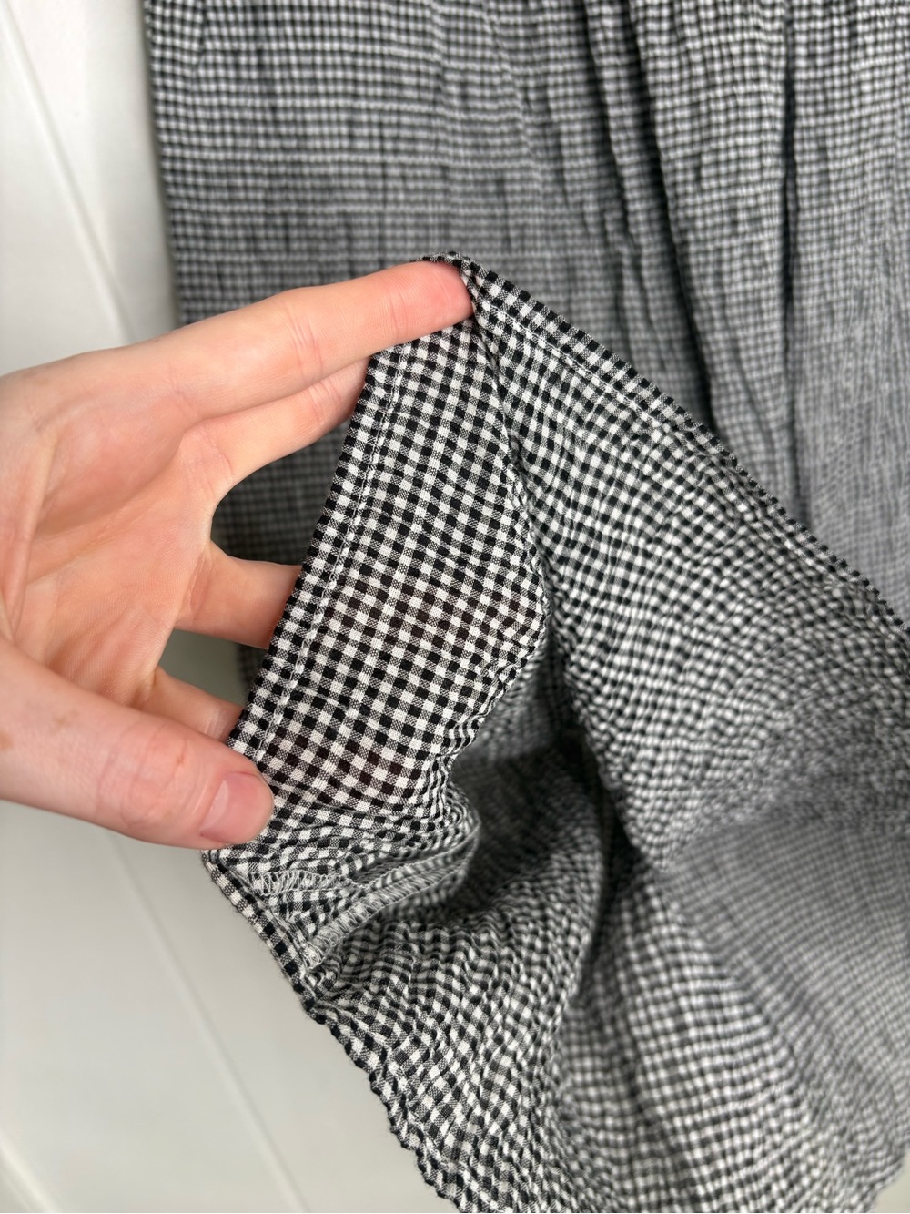 Agnes B. Paris Black White Gingham Seersucker Skirt Lightweight Small Cotton - Picture 5 of 10